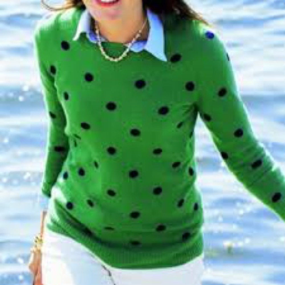 J.Crew polka dot cashmere sweater size medium